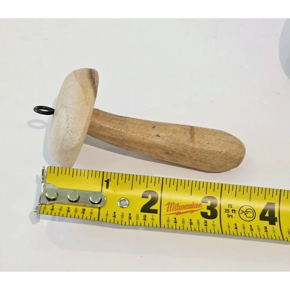 4 Mushroom Ornaments Natural Wood Mushrooms Cottagecore Country Christmas Decor